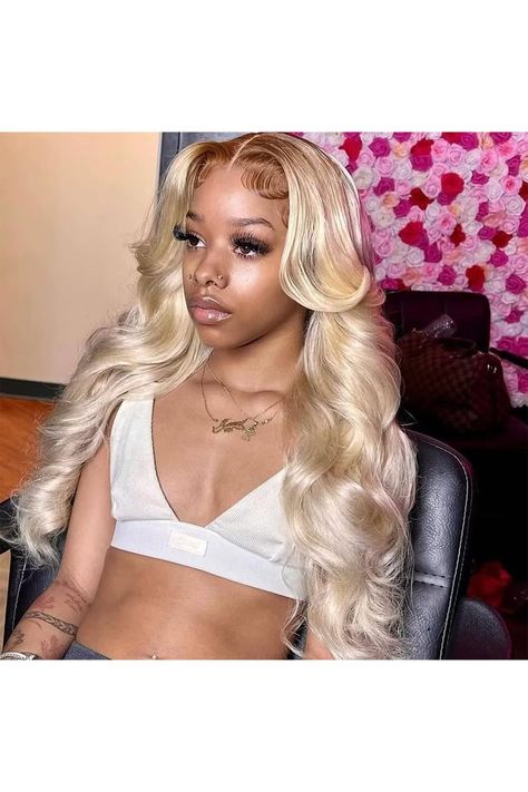 613 Body Wave Lace Front Wig Human Hair Brazilian 13x4 Blonde Lace 613 Frontal Wigs 180% Density Pre Plucked with Baby Hair For Black Women (26 Inch, 13x4 Body Wave Lace Frontal Wig 613 Blonde) Blonde Dark Roots Black Women, 316 Blonde Wig, 613 With Brown Roots Wig, Blonde Wig With Brown Roots, Blonde Styles, Pulling Hair Out, 21 Birthday, Hair Twist, Blonde Lace Front Wigs