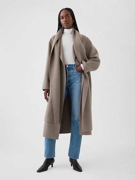 Saw this on Gap: Womens Winter Coat, Scarf Coat, Greece Honeymoon, Cool Brown, Button Scarf, Wool Wrap Coat, Fall Mood, Long Black Coat, Wardrobe Wishlist