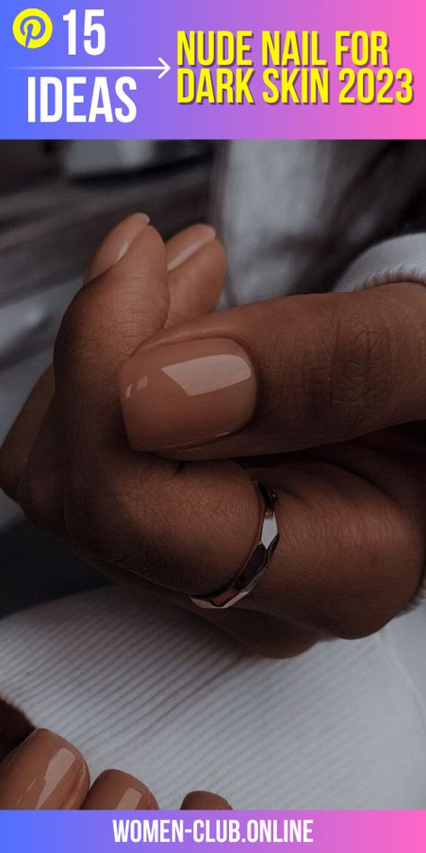 Classy and Chic: Beautiful Nude Nail Ideas for Dark Skin Short Nail Dark Skin, Neutral Nail Colors For Black Women, Minimalist Nails On Dark Skin, Milky Nails Dark Skin, Opi Put It In Neutral On Dark Skin, Soft Life Nails, Nuteral Nails Cute Short, Nude Nails Black Women Almond, What Color Nails With Black Dress