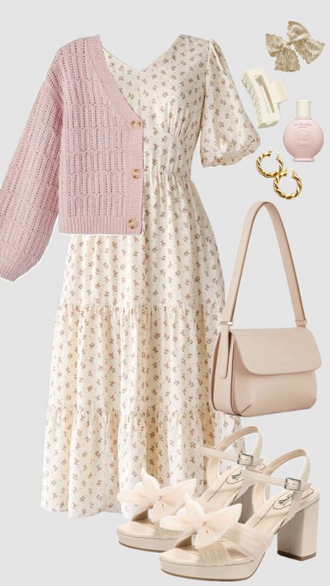 #lightpink #vanillagirl #modestfashion #dress #cardigan #winteroutfit #coquette #modesty #churchoutfit #pinkaesthetic #cottagecore #cottagecoreaesthetic #christiangirl #fairycore Modest Girly Outfits, Dress Cardigan, Modesty Outfits, Cute Modest Outfits, Populaire Outfits, غرفة ملابس, Everyday Fashion Outfits, Easy Trendy Outfits, Modest Fashion Outfits