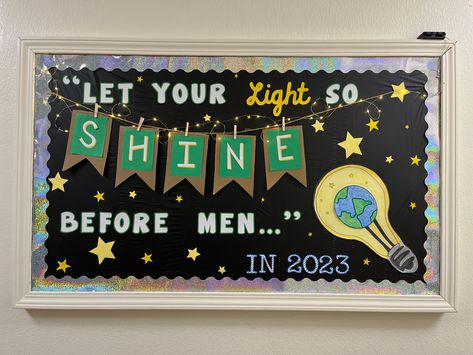 Light Of The World Decorations, Let Your Light Shine Door Decoration, Light Of The World Bulletin Board, Let Your Light Shine Classroom Theme, Be The Light Bulletin Board Ideas, Let Your Light Shine Bulletin Board, Lego Bulletin Board, Missions Bulletin Board, Cardiac System