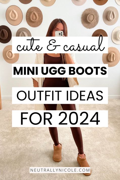 Mini Uggs Leggings Outfit, Popular Uggs 2023, Winter Fashion Outfits Uggs, Half Uggs Outfit, Leggings With Mini Uggs, 2023 Ugg Trends, Cozy Chic Fall Outfits, What To Wear With Ugg Mini Boots, Short Ugg Outfit Ideas