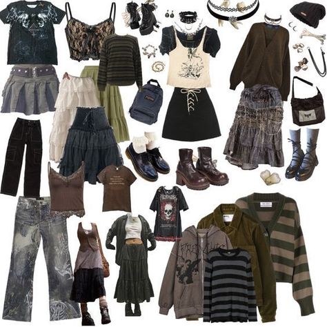 Dark Academia Aesthetic Outfits for Early 2022 ✨🤎✨ in 2022 | Retro outfits, Swaggy outfits, Grunge outfits Grunge Fashion Board, Grunge Outfits Aesthetic Girl, Gruge Outfits Girl, Grunge Outfits Inspiration, Fairy Grunge Aesthetic Clothes, Grunge Fairycore Outfits Aesthetic, Twilightcore Aesthetic Outfits, Fairygrunge Aesthetic Outfits, Fairygrunge Makeup