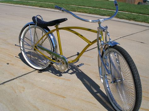 CANDY GOLD 26IN BEACH CRUISER Bat Bike, Custom Beach Cruiser, Low Rider Bike Bicycles, Lowrider Bicycle, Beach Cruiser Bicycle, Beach Cruisers, Cruiser Bikes, Beach Cruiser Bikes, Lowrider Bike