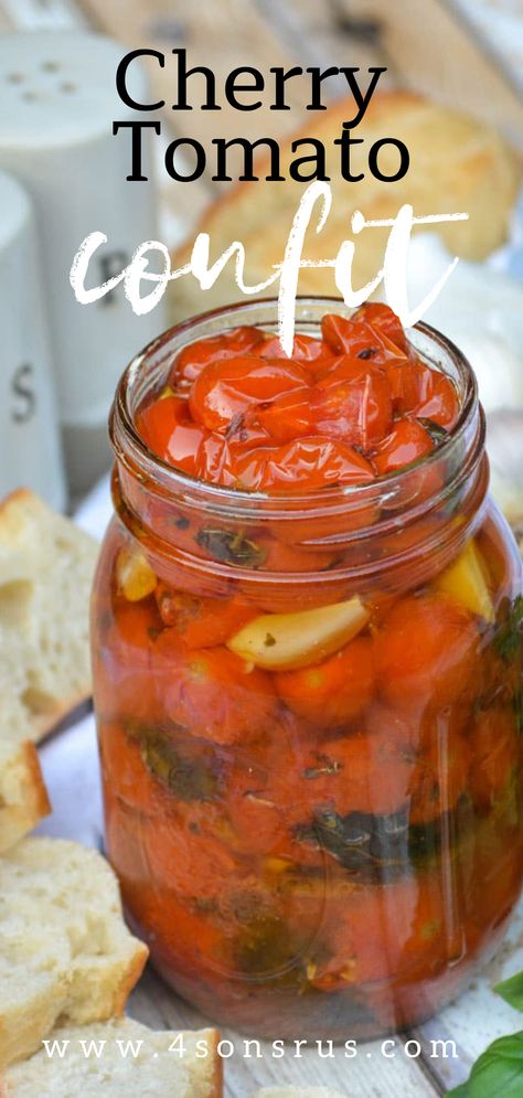 Cherry Tomato Compote, Cherry Tomatoes Pickled, Quick Roasted Cherry Tomato Sauce, Sweet 100 Cherry Tomatoes Recipes, Use Up Cherry Tomatoes, Canning Roasted Cherry Tomatoes, Slow Roasted Cherry Tomatoes, Extra Cherry Tomatoes, Canned Roasted Tomatoes