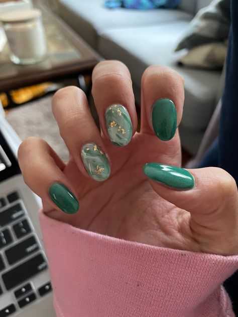 Jade Dip Powder Nails, Mint Green Dip Powder Nails, Jade Inspired Nails, Jade Nails Short, Jade Green Nails Acrylic Short, Green Powder Dip Nails, Jade Nail Art, Jade Color Nails, Nail Dipping Powder Designs Spring