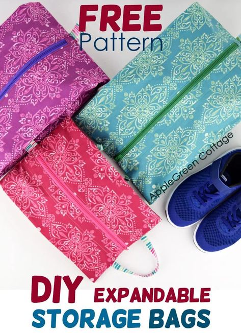 Storage Bags Diy, Shoe Bags For Travel, Shoe Storage Bags, Sewing Projects Free, Home Organizer, Bag Fabric, Bag Diy, Shoe Bags, Pouch Pattern