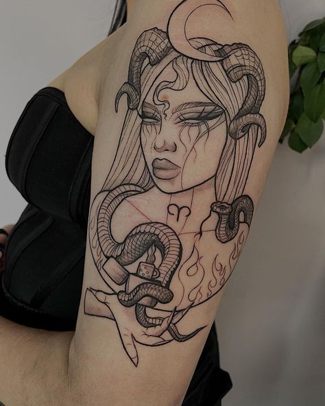 𝕸𝖆𝖗𝖙𝖍𝖆 𝕽𝖚𝖇𝖞 𝕽𝖔𝖘𝖊 | My Medusa Tattoo Designs through the years plus a brand new one 🐍 • All left over Tattoo Bookings are listed, if any of these appeal to… | Instagram Aries Goddess Tattoo For Women, Medusa Tattoo Sleeve, Egyptian Goddess Tattoo, Tattoo Medusa, A Tattoo Design, Medusa Tattoo Design, Greek Mythology Tattoos, Goddess Tattoo, Mythology Tattoos