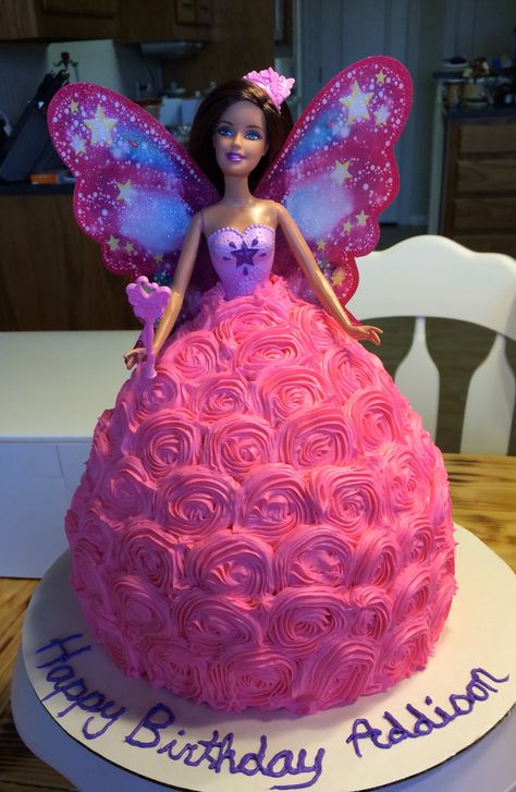 Barbie Fairy Cake Barbie Fairy Cake, Good Cake Recipes, Barbie Dress Cake, Barbie Doll Cake, Kid Cakes, Barbie Birthday Cake, Owl Cakes, Candy Birthday Cakes, Barbie Fairy