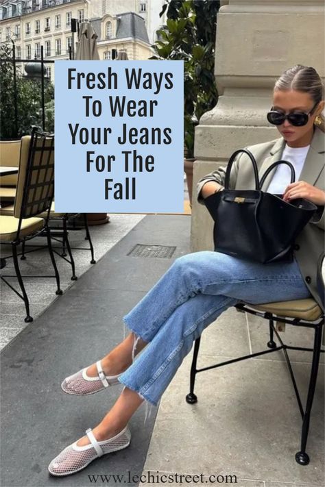 jeans outfit, jean fall outfits, fall fashion, fall style, fall denim outfits, fall jeans outfit, fall jeans outfits Ways To Wear Jeans Outfits, Light Blue Jeans Fall Outfit, Cute Jeans Outfit Fall, Casual Fall Jeans Outfit, Light Colored Jeans Outfit Fall, Casual Dinner Outfit Fall Jeans, Date Night Jeans Outfit Fall, Women’s Fall Jeans Outfit, Straight Jeans Outfit Fall