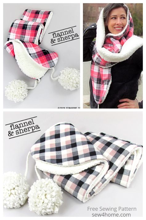 DIY Flannel and Sherpa Scarf Free Sewing Pattern | Fabric Art DIY Sherpa Scarf, Fabric Art Diy, Sewing Tutorials Bags, Fabric Sewing Patterns, Diy Socks, Patterns Fabric, Crochet Motif Patterns, Free Sewing Patterns, Diy Scarf