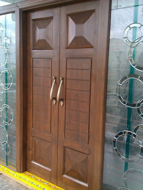 Pintu Ganda, Wooden Double Doors, House Front Door Design, Door Design Photos, House Main Door Design, Main Entrance Door Design, Front Door Design Wood, Wooden Front Door Design, Wooden Main Door