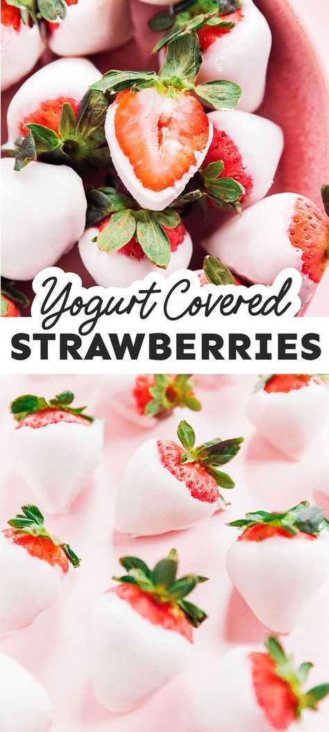 Yogurt Covered Fruit, Yogurt Covered Strawberries, Healthy Frozen Yogurt, Strawberry Snacks, Healthy Fruit Desserts, Yogurt Dessert, Healthy Valentines, Family Snacks, Healthy Easter