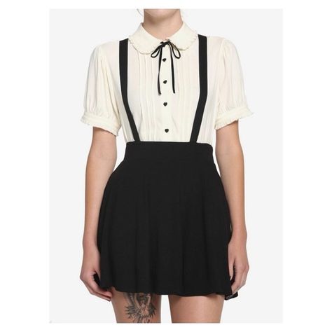 Hot Topic Black Suspender Circle Skirt size S Small Suspenders Skirt Outfits, Twofer Dress, Hot Topic Dresses, Black Suspenders, Suspender Skirt, Black Knees, Sweaters And Jeans, White Striped Dress, Plaid Skirts