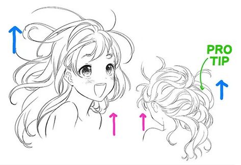 Dynamic Hair, Drawing Hair Tutorial, Art Magazine, Art Academy, Hair Reference, How To Draw Hair, Character Creation, Hair Designs, Anime Style