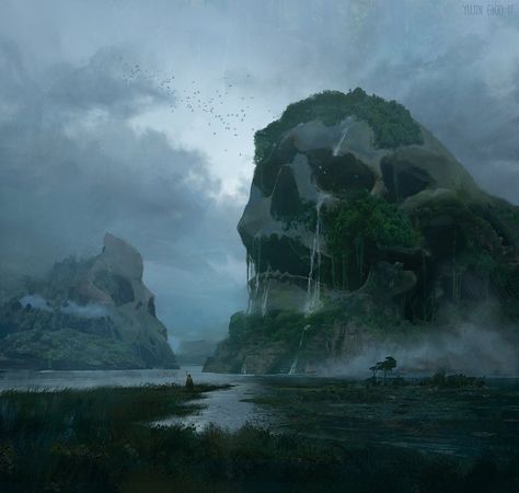 skull island illustration #artwork fantasy art #skull #nature #720P #wallpaper #hdwallpaper #desktop Skull Rock, Pirate Island, Island Wallpaper, Sea Of Thieves, Between Two Worlds, Skull Island, Fantasy Island, Nature Water, Island Art