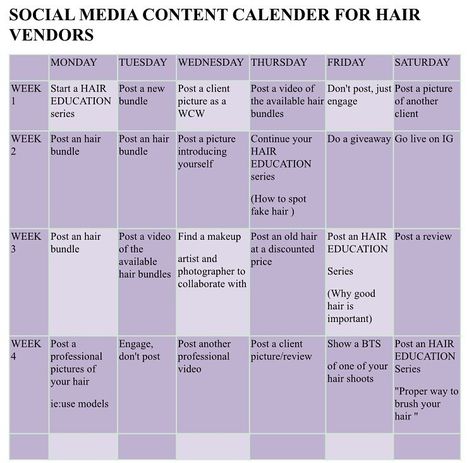 PROJECT /CONTENT MANAGER on Instagram: “Last last last 😊 We create more over months just stick by. Now for hair vendors 😊 when I say post a video of your hair bundle, I did not…” Hair Content Ideas, Hair Salon Marketing, Hair Projects, Content Calendar, Media Planner, Business Content, Content Planner, Hair Vendor, Social Media Planner