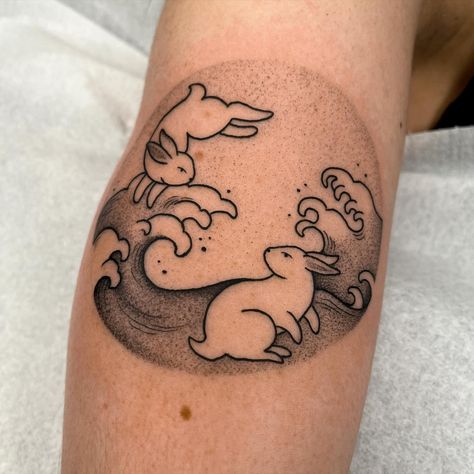 Cute rabbits inspired to a Japanese bookmark from Ilona 🐇🌊🤍thank you for your trust !! BOOKINGS ARE OPEN FOR APRIL/MAY at @truelovetattoocollective 🌊 #tattoo #tattoos #amsterdam #amsterdamtattoo Japanese Rabbit Tattoo, Japanese Bookmark, Japanese Bunny, Japanese Rabbit, Amsterdam Tattoo, Rabbit Tattoo, Cute Rabbits, Bunny Tattoos, Rabbit Tattoos