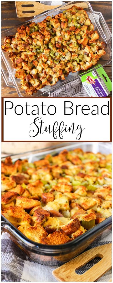 potato-bread-stuffing-pin Potato Bread Stuffing, Bread Thanksgiving, Thanksgiving Diner, 2024 Holidays, Bread Stuffing, Thanksgiving Stuffing, Creative Recipes, Potato Bread, Holiday Dinners