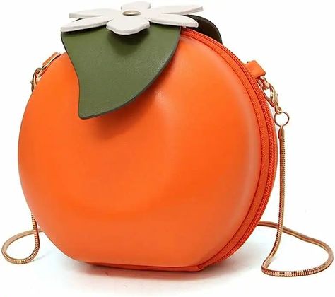 Complete Your DisneyBound with an Orange or Apple Bag! Small Purses And Handbags, Beg Tangan, Fruit Bag, Fruit Orange, Leather Clutch Purse, Retro Mode, Novelty Bags, Form Design, Orange Bag