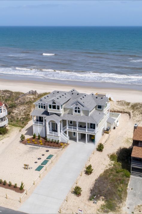 Massive Beach House, Mansion Near Beach, Big House On The Beach, Big White House On The Beach, House On The Beach Aesthetic, Rich Beach House, Vacation House Interior, Big Beach Houses, House Next To The Beach