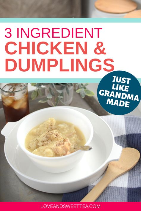 Chicken And Dumplings Easy Stovetop, Easy Chicken Dumpling Recipes, Easy Delicious Dinner Recipes, 3 Ingredient Chicken, Easy Dumplings, Chicken Dumpling Soup, Chicken Dumplings Recipe, Homemade Chicken And Dumplings, Easy Delicious Dinners