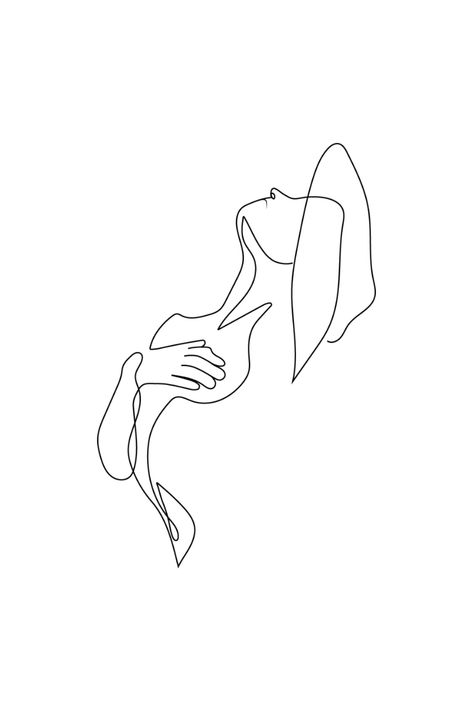 Fine Line Figure Tattoo, Single Line Woman Tattoo, One Line Tattoo Woman Silhouette, Woman Outline Tattoo, Female Outline Tattoo, Outline Of A Woman, Random Tattoos, Body Outline, Linear Art