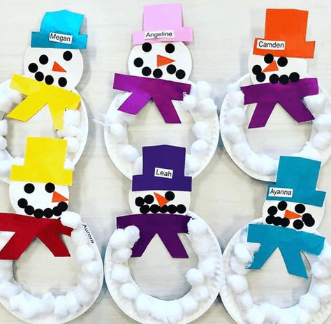 55 cute Christmas crafts for toddlers & preschoolers to make Snowman Craft For Kids, Jul Diy, December Crafts, Snowman Craft, Christmas Crafts For Toddlers, K Crafts, Preschool Christmas Crafts, Crafts For Toddlers, Christmas Crafts For Kids To Make