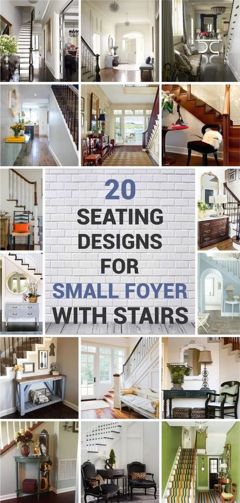 20 Seating Designs for Small Foyer with Stairs - Matchness.com Stair Entryway Ideas Small Spaces, Small Foyer Staircase Entryway, Foyer Ideas Entryway Stairs, Entryway Ideas With Stairs Entry Foyer, Foyer Seating Ideas, Foyer Ideas Entryway Small, Foyer With Stairs Entryway, Small Foyer Ideas Entryway, Foyer Seating