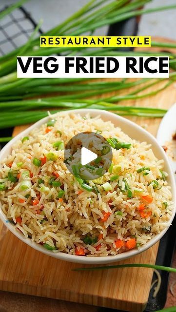 Vismai Food on Instagram: "Restaurant Style Veg Fried Rice!!!  Hello Foodies!!! Did you know making restaurant style Veg Fried Rice is so easy which can be made in minutes at home? To achieve the best just follow the tips and measurements!!!   Ingredients:  1 cup (185gms) Basmati Cooked Oil- 3 tbsp 3 tbsp Carrot choppings 3 tbsp French beans choppings 1 tsp Aromat Powder/Ajinomoto 1 tsp White Pepper Powder 1 tsp Black Pepper Powder 1/2 tsp Sugar Salt 1 tsp Vinegar 1 tsp Light Soya Sauce Small fist Spring Onion choppings  Method: Heat the oil on High Flame Toss Carrots and Beans only on high flame for 2 mins Add the cooked rice and the remaining ingredients and toss well on High Flame #vegfriedrice #rice #vegfriedricerecipe #restaurantstylevegfriedrice #ricerecipes #vismaifoodvegfriedrice # Soya Fried Rice, Freid Rice, Veg Fried Rice Recipe Indian, Rice Recipes Vegetarian, Veggie Fried Rice Recipe, Restaurant Style Fried Rice, Fried Rice Recipe Indian, Veg Fried Rice Recipe, Veg Fried Rice