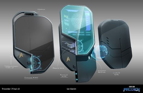 ArtStation - Star Trek: Prodigy Tricorder Design , Ian Galvin Zombie Rpg, Star Trek Prodigy, Teknologi Futuristik, Future Technology Concept, Sci Fi Tech, Teknologi Gadget, Future Gadgets, Retro Gadgets, Tactical Gear Loadout