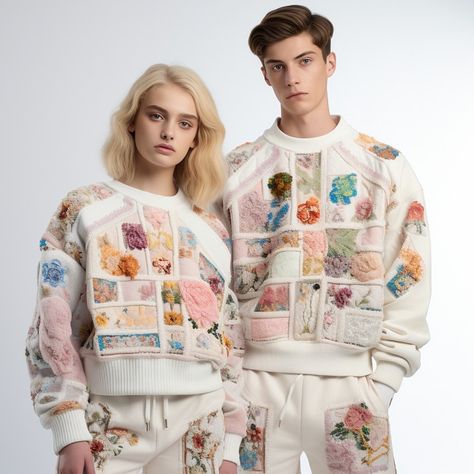 Ms. Cottagecore (@ms.cottagecore) • Instagram photos and videos Cottagecore Men, Cottagecore Instagram, Embroidery Embellishments, Patchwork Fashion, Cottagecore Fashion, Grandma Core, Sweatshirt Set, Couples Matching, Shabby Chic Style