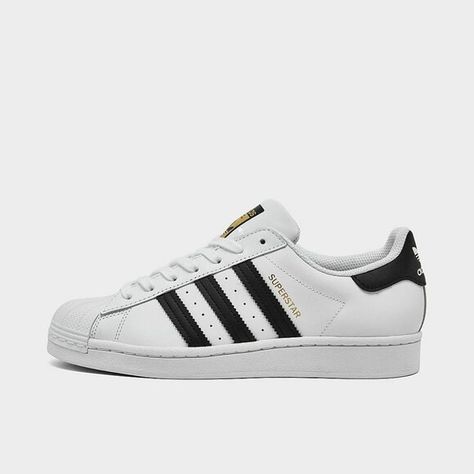 Adidias Original Superstar in White Leather Adidas Super Star, Adidas Superstar Outfit, Star Outfit, Adidas Super, Superstars Shoes, Super Star, Leather Shops, Adidas Shoes, Black Stripes