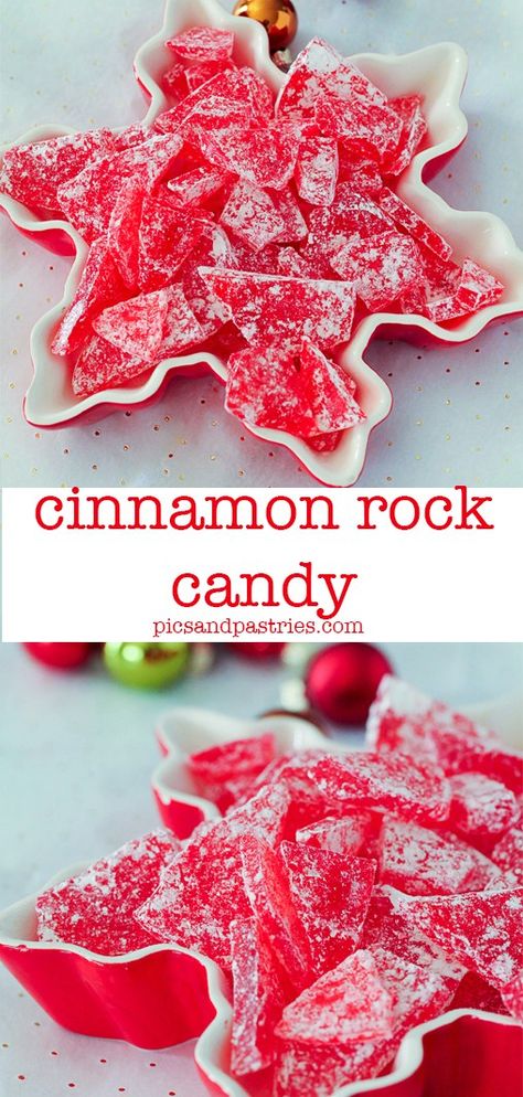 Hard Cinnamon Candy, Old Fashioned Cinnamon Candy, Red Hot Cinnamon Hard Candy, Cinnamon Christmas Candy, Hard Rock Candy Recipe, Cinnamon Hard Candy Recipe, Cinnamon Candy Recipe, Cinnamon Candy Hard, How To Make Rock Candy