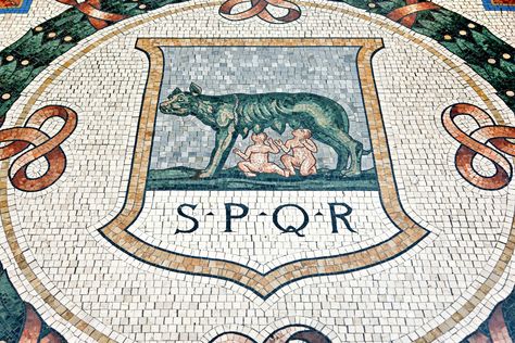 mosaic on the floor of the She-Wolf and Romulus and Remus Ancient Rome Aesthetic, Rome Aesthetic, Romulus And Remus, Cow Boys, Roman Mosaic, Roman City, Italy Holidays, She Wolf, Byzantine Art