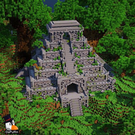 Aztec Minecraft Build, Minecraft Aztec Temple, Jungle Build Minecraft, Mayan Minecraft, Minecraft Aztec Builds, Jungle Temple Minecraft, Minecraft Nether Base Ideas, Minecraft Aztec, Minecraft Temple Ideas