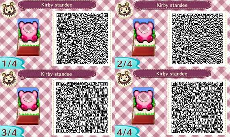 Animal Crossing QR Codes - Standee Acnl Standee Qr Codes, Qr Code Animal Crossing, Acnl Qr Codes, Pink Dollhouse, Standee Design, Motif Acnl, Tiles Designs, Animal Crossing 3ds, Ac New Leaf