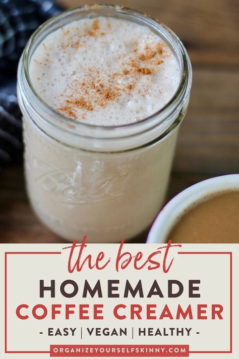 The Best Healthy Vanilla Homemade Coffee Creamer | DIY Coffee Creamer - Want to make a healthy Clean Coffee Creamer, Organic Coffee Creamer, Best Homemade Coffee, Creamer Homemade, Natural Coffee Creamer, Homemade Creamer, Vanilla Homemade, Vegan Coffee Creamer, Homemade Coffee Creamer Recipe