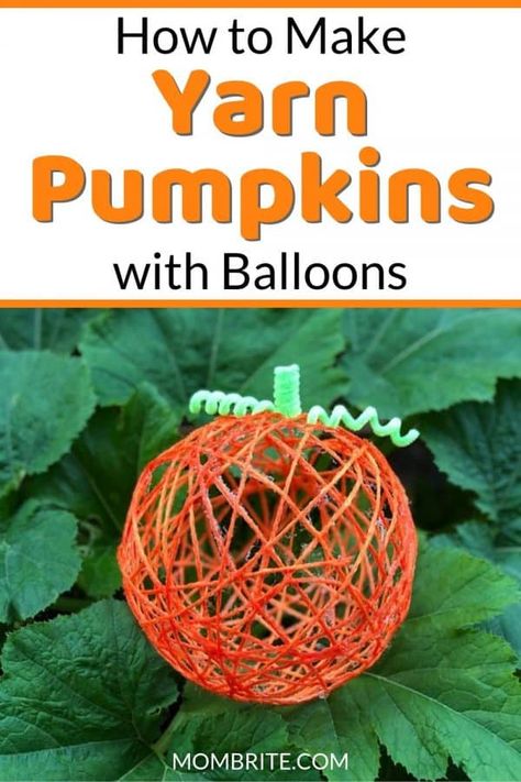 Diy Yarn Pumpkins, Yarn Balloon, Yarn Pumpkins, String Balloons, Mantle Decorations, Pumpkin Uses, Fun Fall Crafts, Balloon Crafts, Diy Yarn