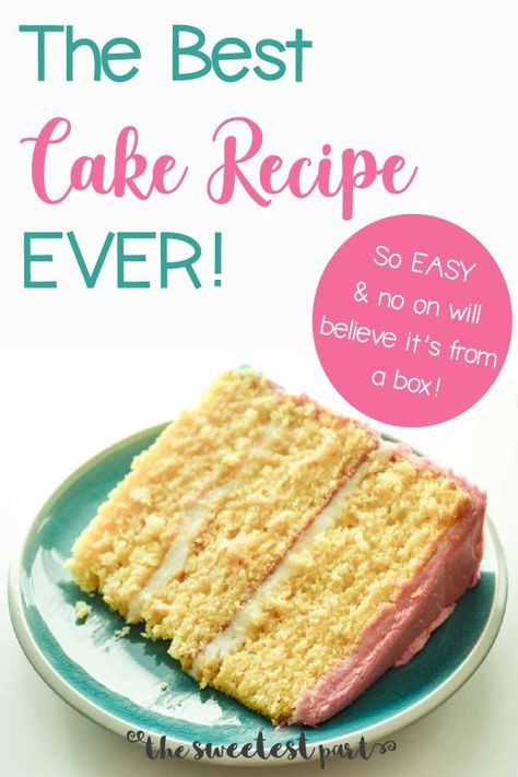 Moist Box Cake Recipe, Vanilla Cake Mix Recipes, Pudding Cake Mix, Super Moist Cake, Doctored Cake Mix Recipes, Yellow Cake Mix Recipes, Homemade Cake Mixes, Cake Mix Doctor, Best Cake Mix