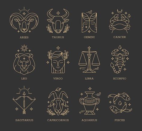 Zodiac Sign Designs, Zodiac Signs Symbols, Gold Cushions, Gold Rug, Zodiac Art, Zodiac Symbols, Picture Frame Art, Design Set, Astrology Signs