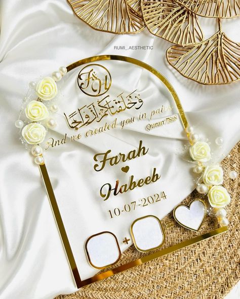 Seal your love story with our elegant Nikah thumb board 🤍 ❗️Do not copy or recreate ❗️ #rumi#rumiaesthetic#shiroor#shiroorcreation #thumbboard#nikahthumboard#thumbprint#viral#trending #weddinggift Nikkah Thumb Board, Nikah Thumb Board, Thumb Print, Vinyl Frames, Thumb Prints, Marriage Gifts, Acrylic Wedding Invitations, Weddings By Color, Muslim Bride