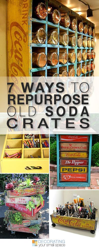 7 Ways to Repurpose Old Soda Crates • Great Ideas and Tutorials! Old Coke Crates, Coke Crate Ideas, Crate Decor, Vintage Soda, Crate Diy, Old Crates, Vintage Coke, Bottle Display, Old Bottles