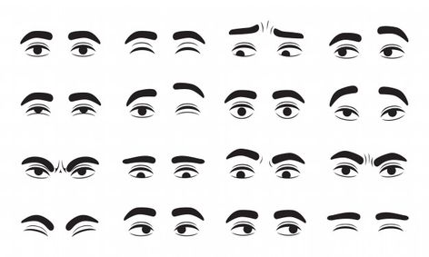 Male eyes in different emotion Premium V... | Premium Vector #Freepik #vector #eye Cartoon Male Eyes, Emotion Eyes, Man Eyes, Eyes Male, Free Green Screen Backgrounds, Male Body Drawing, People With Glasses, Sketch Background, Eye Expressions