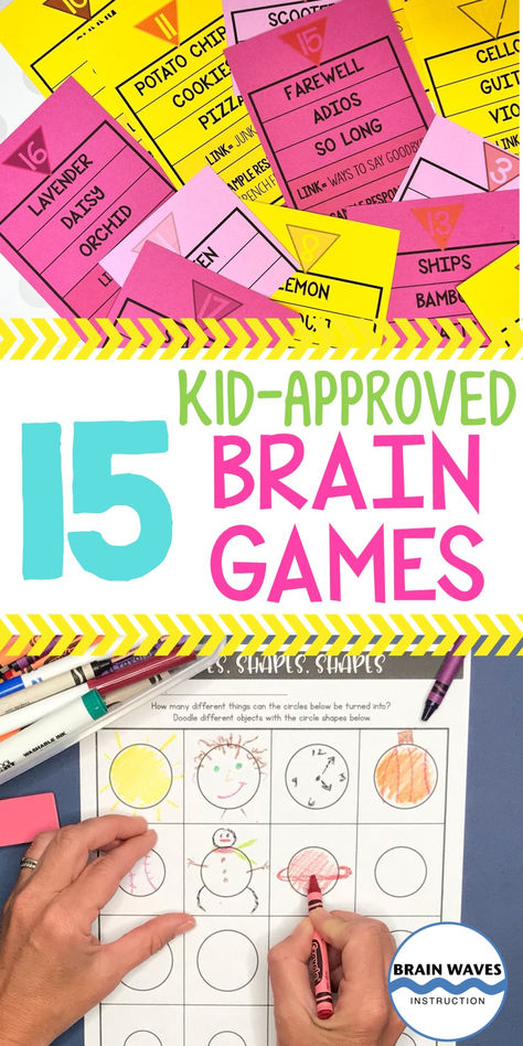 This collection of 15 brain games are perfect for kids in upper elementary and middle school classrooms. This games make kids think and plan in new and creative ways. Each game is low-prep and easy to implement. Check out this set of 15 kid-approved brain games perfect for the classroom! No Prep Elementary Games, Small Group Games Elementary, Morning Work Upper Elementary, Classroom Brain Break Games, Brain Break Games Elementary, Fun Brain Breaks For Kids, Brain Warm Up Activities, Brain Break Ideas Elementary, Thinking Thursday Activities For Kids