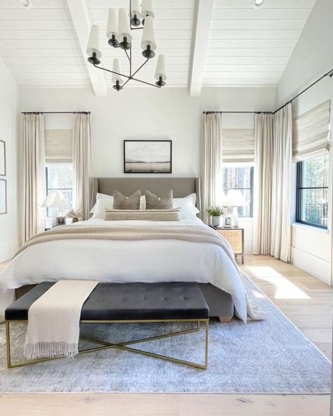 How to Choose The Right Coffee Table For Your Space + A Brass & Lucite Round-Up - ZDesign At Home Cottage Kitchen Renovation, Bedroom Vibes, Spring Bedroom, Room Master, Bedrooms Decor, Coastal Bedroom, Master Bed, Coastal Grandma, Farmhouse Interior