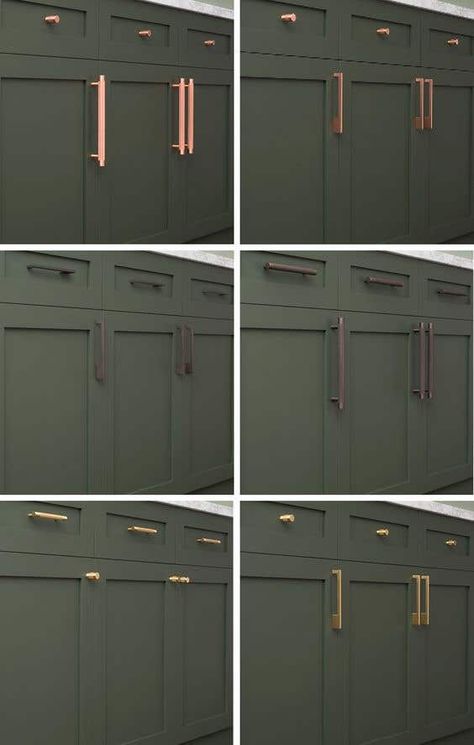 Dark Green Kitchen, Sage Green Kitchen, Green Kitchen Cabinets, Fresh Kitchen, Diy Backsplash, Trending Ideas, Kitchen Cabinets Decor, Green Cabinets, Kitchen Cabinet Hardware