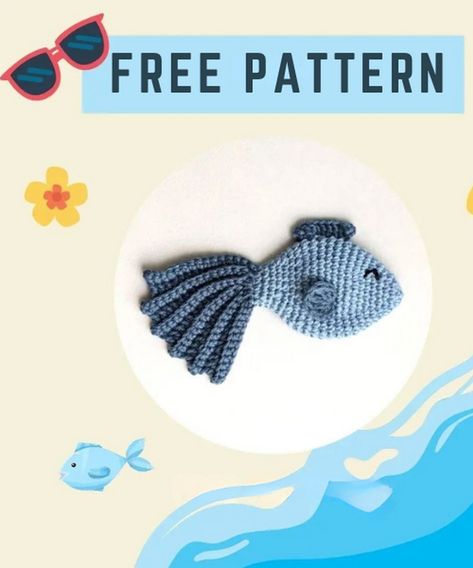 Fish Crochet Pattern Free, Skeleton Crochet Pattern, Skeleton Crochet, Fish Crochet Pattern, Crochet Fish Patterns, Fish Crochet, Crochet Sea Creatures, Pattern Step By Step, Fish Skeleton