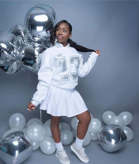 13 Year Birthday Outfits, Sneaker Ball Photoshoot Ideas, Birthday Outfits 12 Yr, Birthday Outfit 10-12, Sweet 13 Birthday Outfits, 13th Birthday Party Outfit Ideas, Cute 13th Birthday Outfits, Photoshoot Ideas For 14th Birthday, 12th Birthday Outfit Ideas