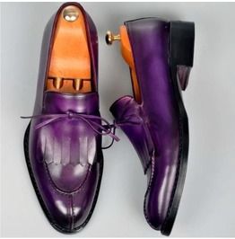 Handmade Men Oxford Fringe Purple leather party shoes Purple leather Shoes Fringe Shoes, Mens Leather Loafers, Banquet Wedding, Tassel Shoes, Fringe Fashion, Pinstripe Suit, Shoes Handmade, Purple Shoes, Brogue Shoes